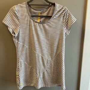 Lole Womens Gray/White Stripe  UPF 50 Top-Size L